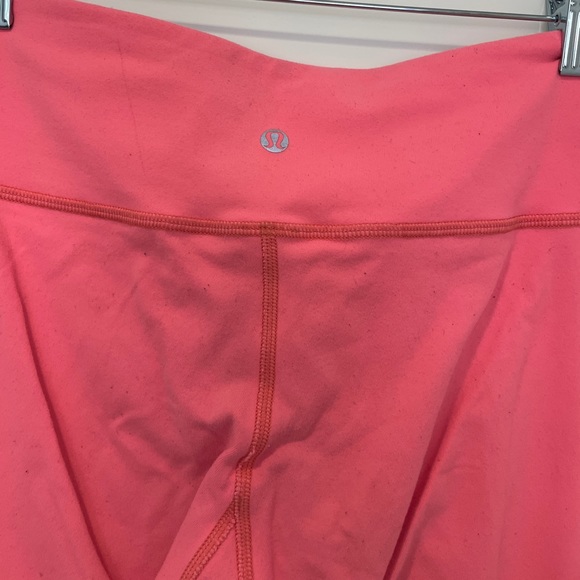Lululemon Pink Cropped Leggings Mid-Rise Workout Pants Skin Fit Yoga Casual 6 - Picture 13 of 15